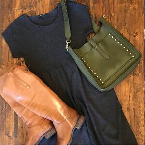 100% Wool Brown Knit Dress
